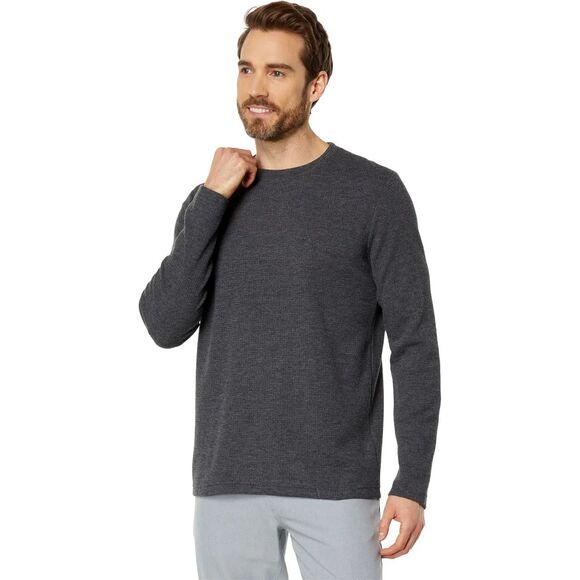 TravisMathew NWT Cloud Waffle Crew Top Small Charcoal - Picture 1 of 4
